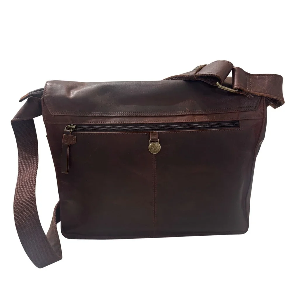 Antonio Valeria Messenger Bag Mens OS Brown New Distressed Leather Satchel